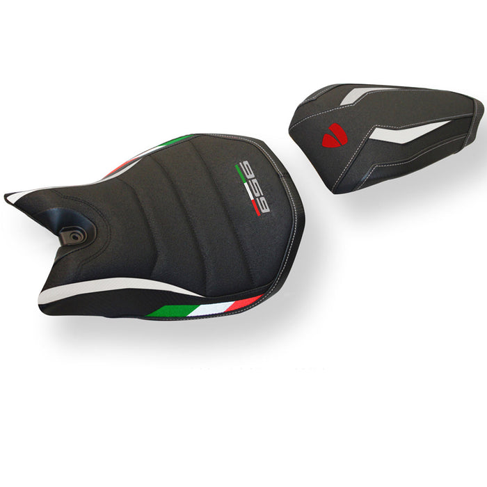 Ducati Panigale 959 2016-2018 Seat Cover Tappezzeria Italia Ultragrip in White and Black