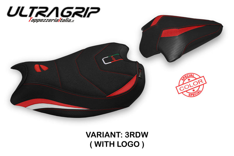 Ducati Panigale V2 2020-2024 Seat Cover Tappezzeria Italia Ultragrip in Red and White
