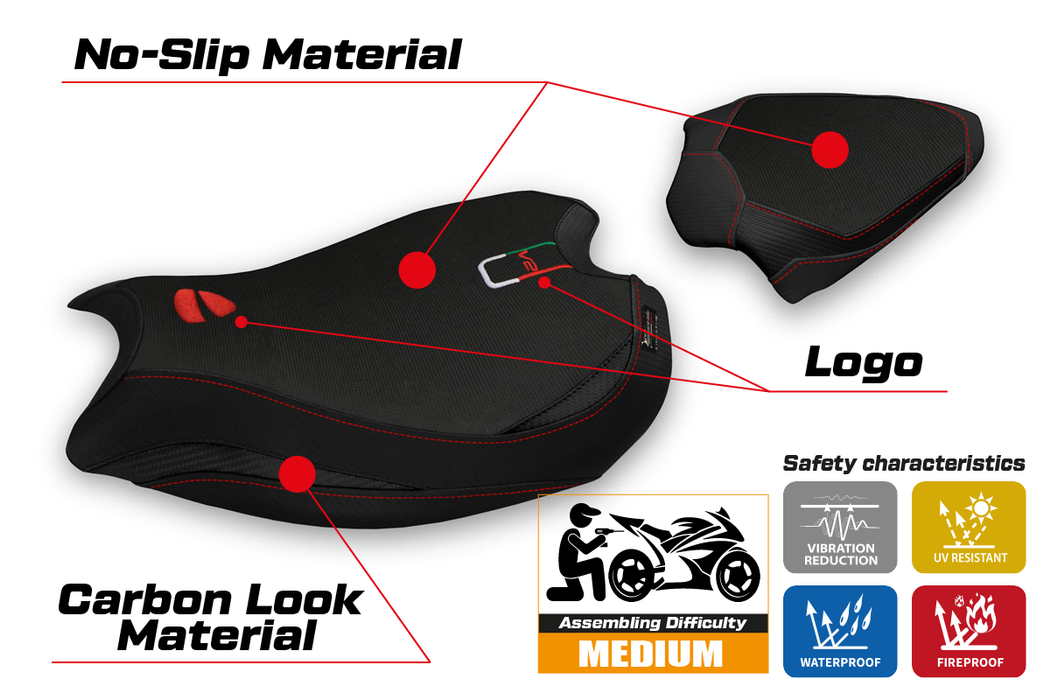 Ducati Panigale V2 2020-2024 Seat Cover Tappezzeria Italia in Black