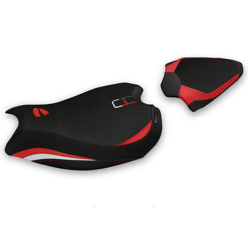 Ducati Panigale V2 2020-2024 Seat Cover Tappezzeria Italia in Red, White and Black