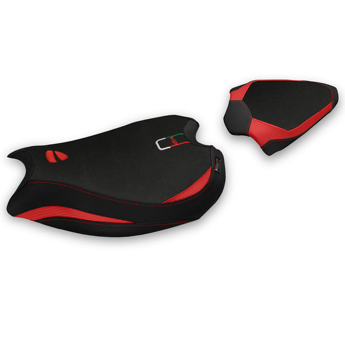 Ducati Panigale V2 2020-2024 Seat Cover Tappezzeria Italia Comfort in Red and Black