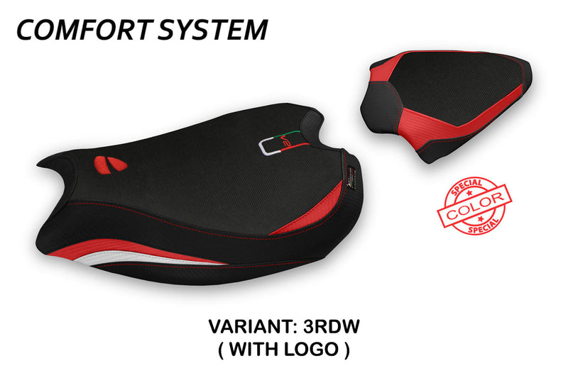 Ducati Panigale V2 2020-2024 Seat Cover Tappezzeria Italia Comfort in Red and White