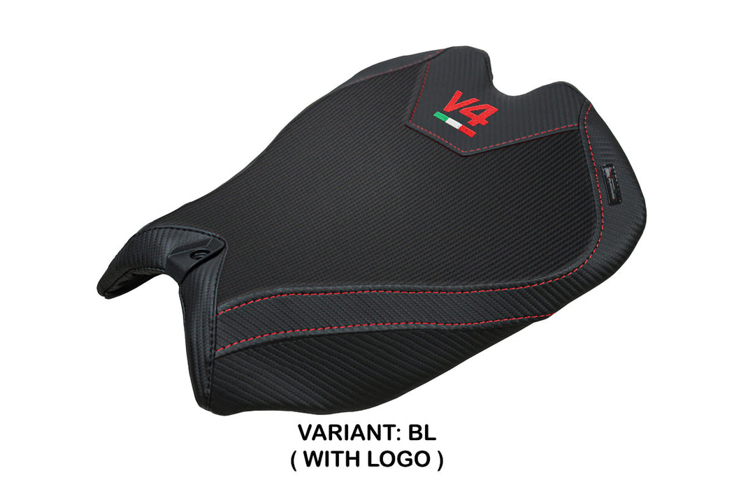 Ducati Panigale V4 2025 Seat Cover Tappezzeria Black V4 Logo