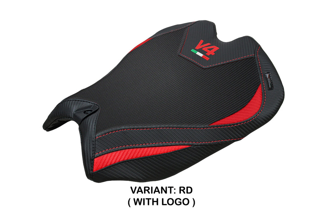 Ducati Panigale V4 2025 Seat Cover Tappezzeria Black Red V4 Logo