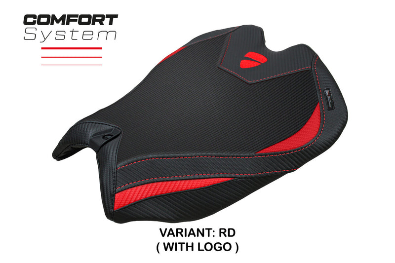 Ducati Panigale V4 2025 Seat Cover Tappezzeria Comfort Black Red Ducati Logo