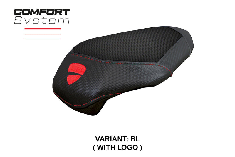 Ducati Panigale V4 2025 Passenger Seat Cover Tappezzeria Comfort Black
