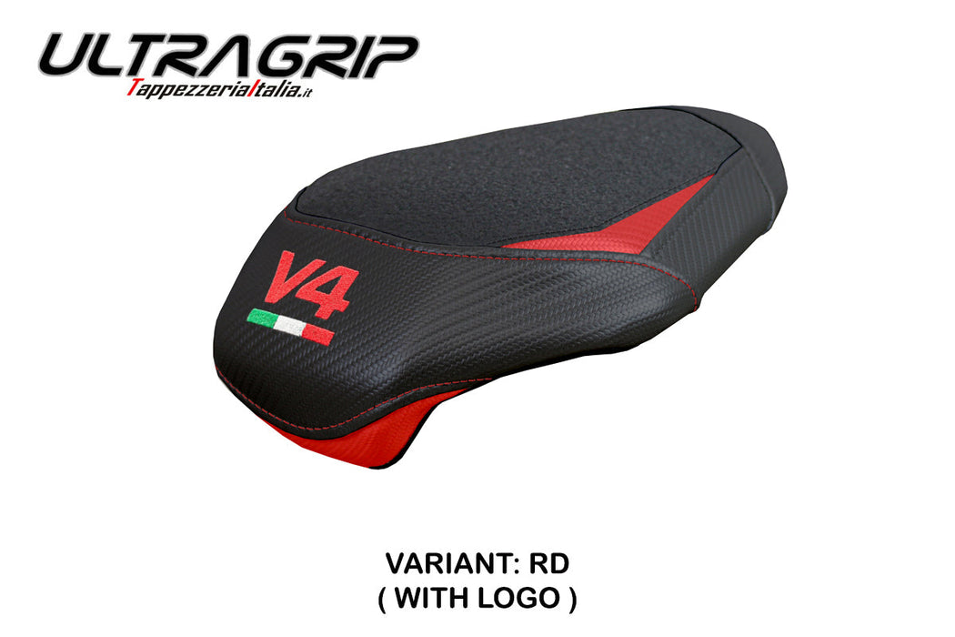 Ducati Panigale V4 2025 Passenger Seat Cover Tappezzeria Ultragrip Red V4 Logo