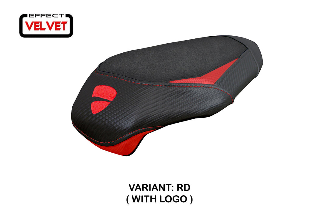 Ducati Panigale V4 2025 Passenger Seat Cover Tappezzeria Suede Black Red