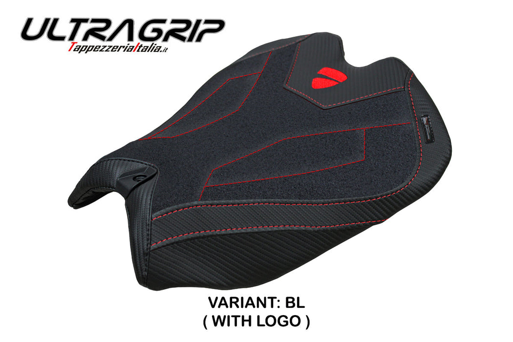 Ducati Panigale V4 2025 Seat Cover Tappezzeria Ultragrip Black Ducati Logo