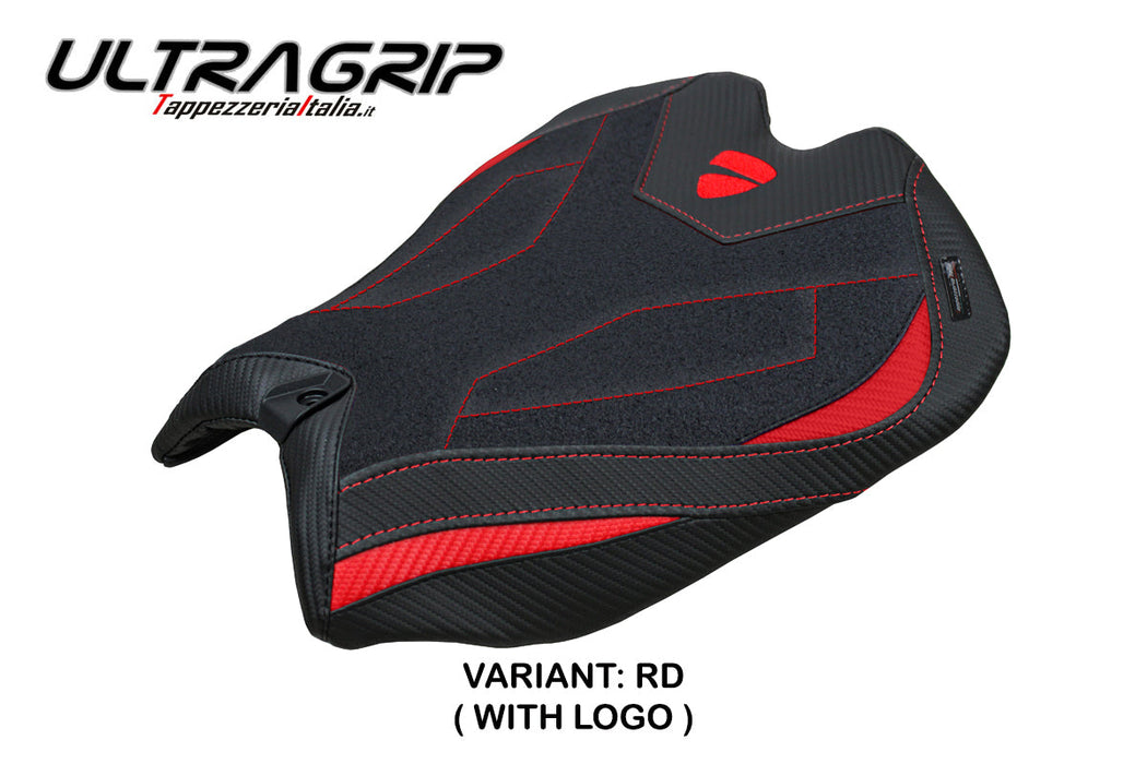 Ducati Panigale V4 2025 Seat Cover Tappezzeria Ultragrip Black Red Ducati Logo
