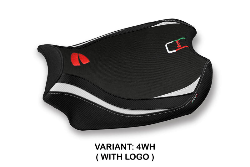 Ducati Panigale V4 2018-2024 Seat Cover Tappezzeria Italia in White and Black