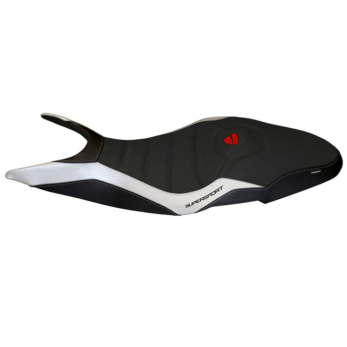 Ducati Super Sport 950S 2017-2024 Seat Cover Tappezzeria Italia Ultragrip in White and Black