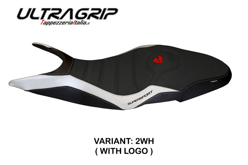 Ducati Super Sport 950S 2017-2024 Seat Cover Tappezzeria Italia Ultragrip in White and Black