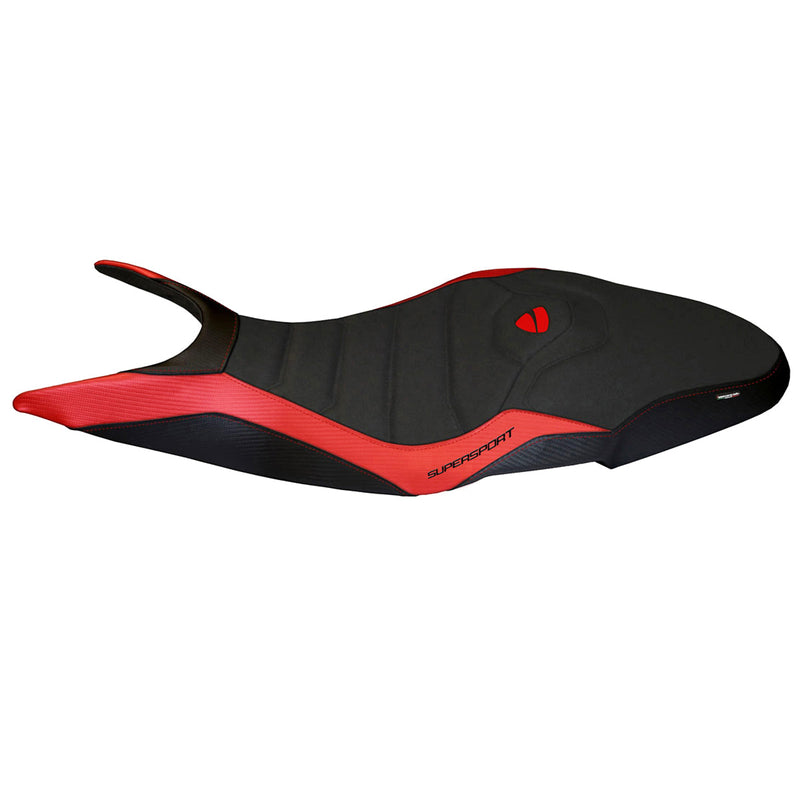 Ducati Super Sport 950S 2017-2024 Seat Cover Tappezzeria Italia Ultragrip in Red and Black