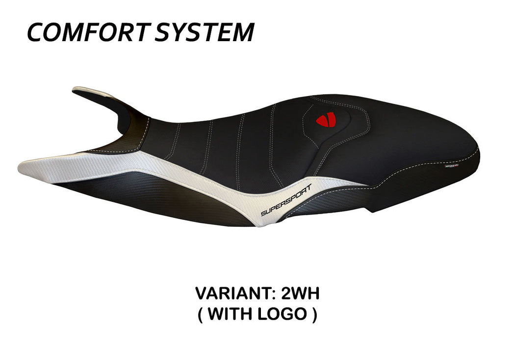 Ducati Super Sport 950S 2017-2024 Seat Cover Tappezzeria Italia Comfort in White and Black