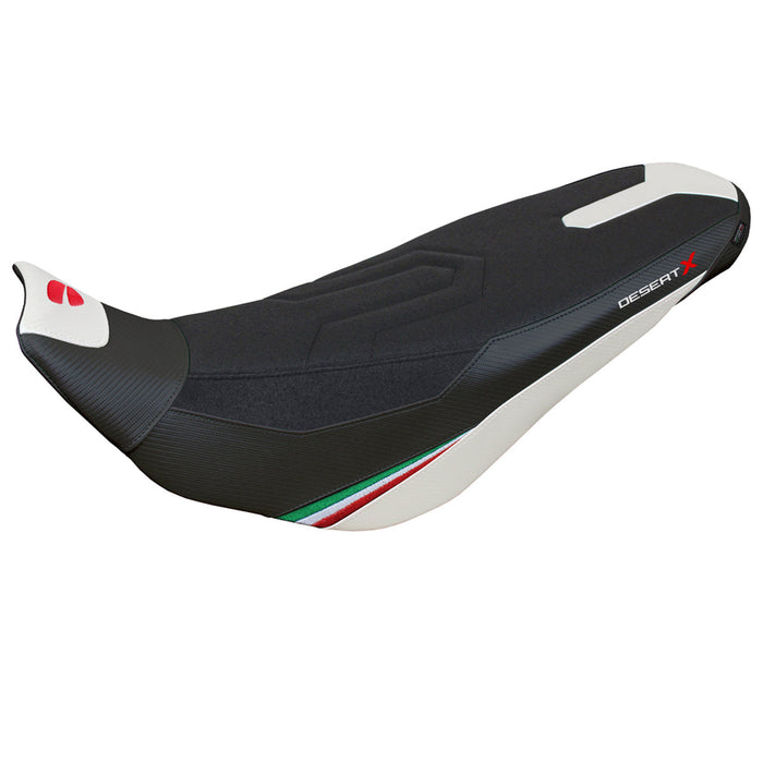 Ducati Desert X Rally 2022-2024 Seat Cover Tappezzeria Italia Ultragrip in White and Black