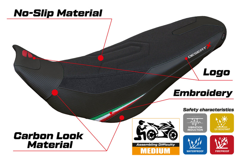 Ducati Desert X Rally 2022-2024 Seat Cover Tappezzeria Italia Ultragrip in Black