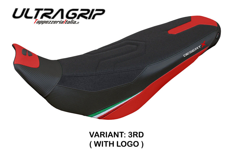 Ducati Desert X Rally 2022-2024 Seat Cover Tappezzeria Italia Ultragrip in Red and Black