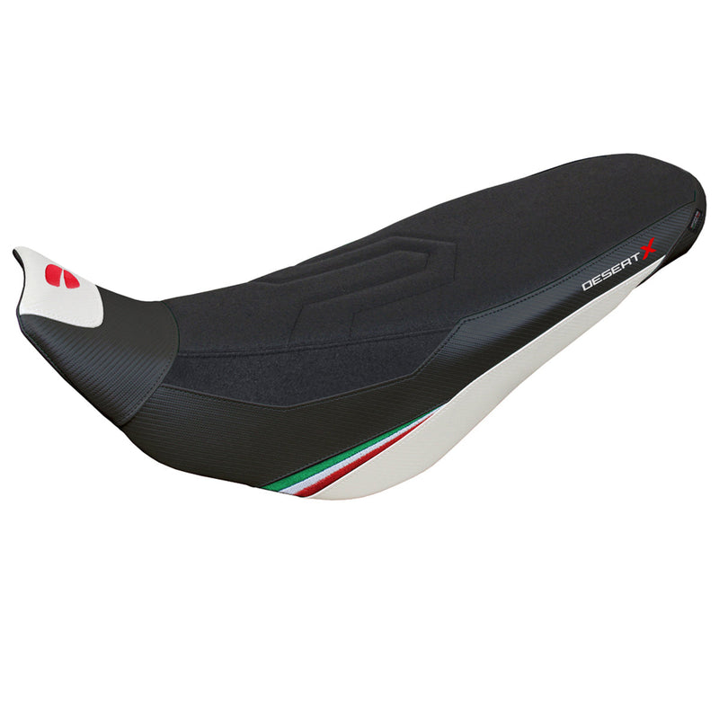 Ducati Desert X Rally 2022-2024 Seat Cover Tappezzeria Italia in Keren Comfort White and Black
