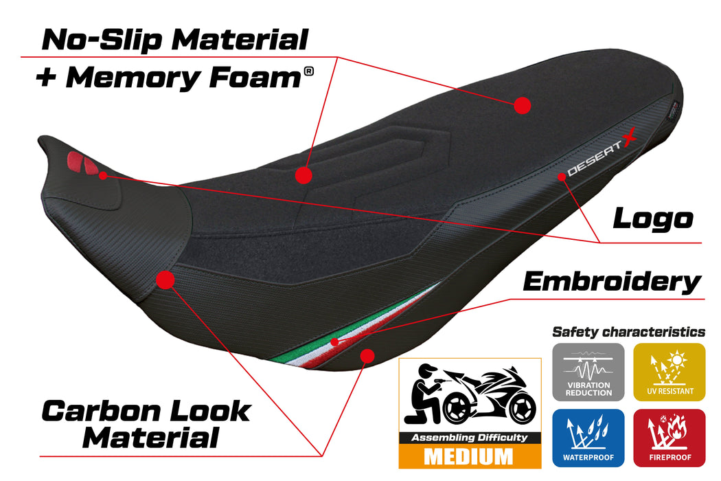 Ducati Desert X Rally 2022-2024 Seat Cover Tappezzeria Italia in Keren Comfort Black