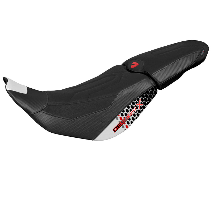 Ducati Desert X 2022-2025 Seat Cover Tappezzeria Italia Comfort in Special White and Black