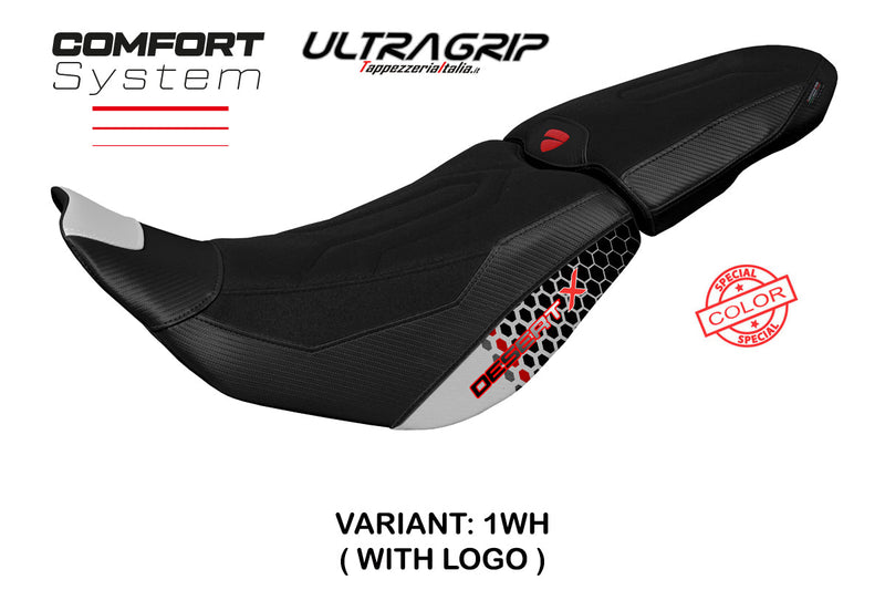 Ducati Desert X 2022-2025 Seat Cover Tappezzeria Italia Comfort in Special White and Black