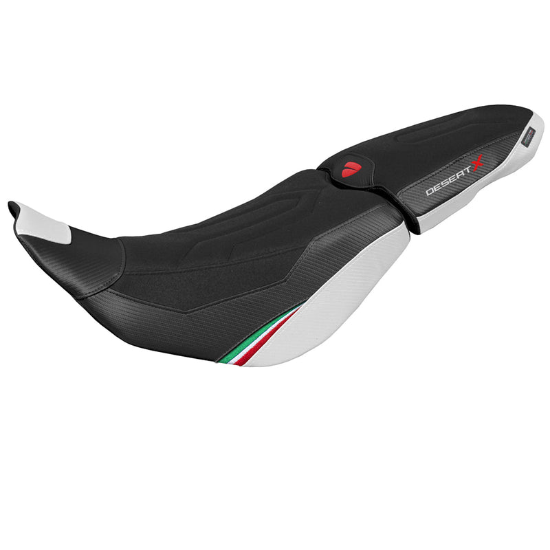 Ducati Desert X 2022-2025 Seat Cover Tappezzeria Italia in Trico Comfort Ultragrip White