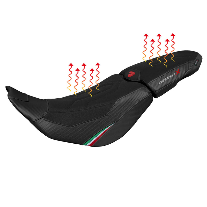 Ducati DesertX 2022-2025 Seat Cover Tappezzeria Italia Ultragrip Comfort Heated Seat Cover in Black