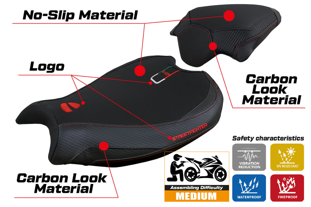 Ducati Streetfighter V2 2022-2024 Seat Cover Tappezzeria Italia in Black