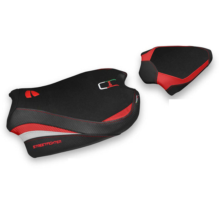Ducati Streetfighter V4 2020-2024 Seat Cover Tappezzeria Italia Comfort in Red, White and Black