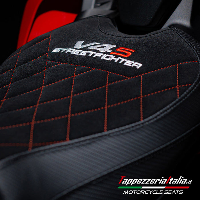 Ducati Streetfighter V4 S 2020-2024 Seat Cover Tappezzeria Italia in Velvet Black Diamond