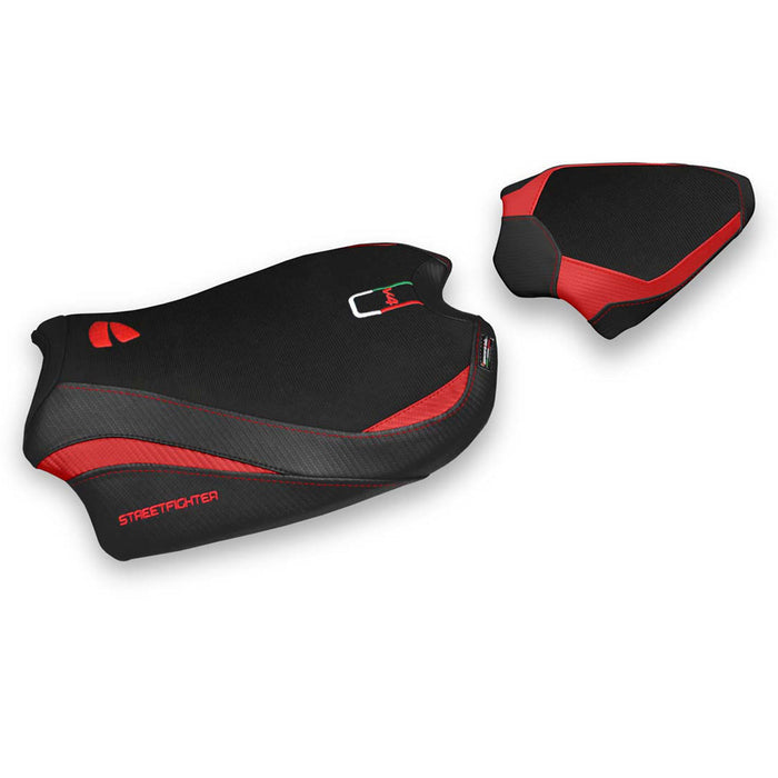 Ducati Streetfighter V4 2020-2024 Seat Cover Tappezzeria Italia in Red and Black