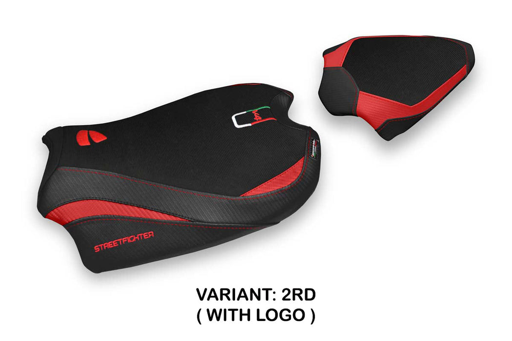 Ducati Streetfighter V4 2020-2024 Seat Cover Tappezzeria Italia in Red and Black