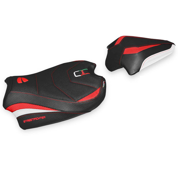 Ducati Streetfighter V4 2020-2024 Seat Cover Tappezzeria Italia Ultragrip in Red, White and Black