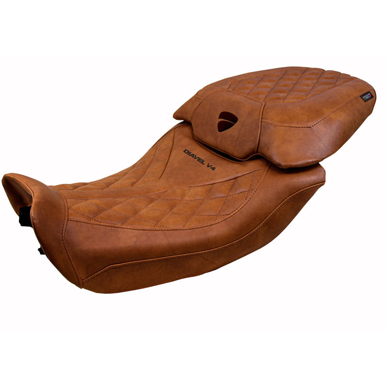 Ducati Diavel V4 2023-2025 Seat Cover Tappezzeria Italia in Diablo Classic Leather Brown