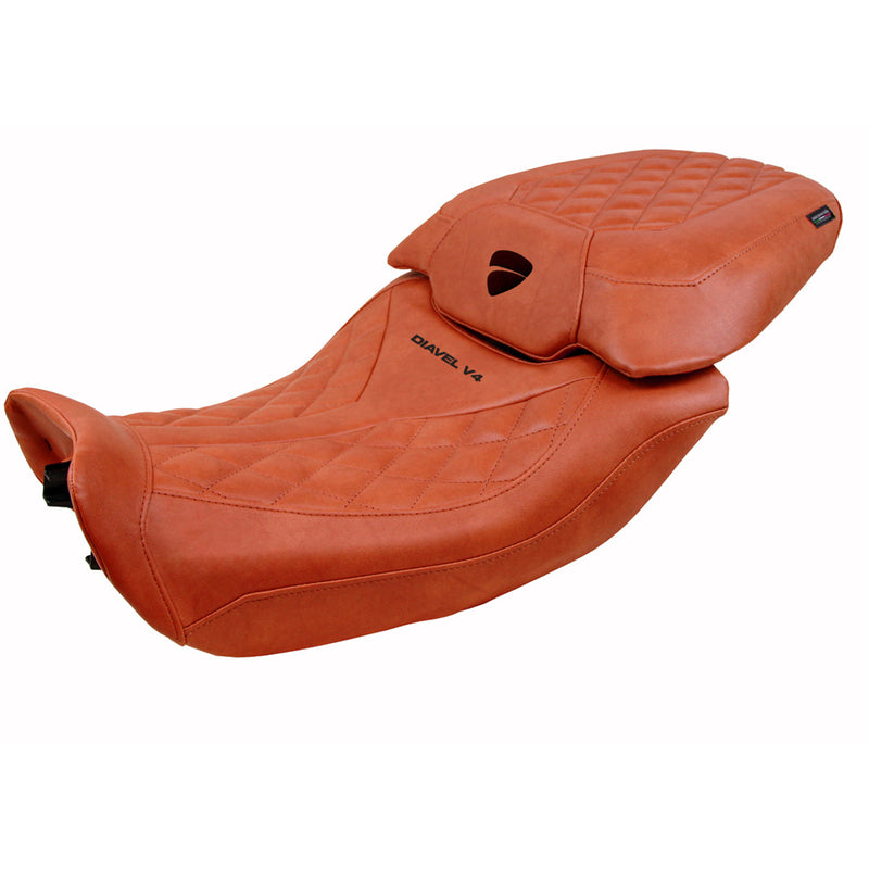 Ducati Diavel V4 2023-2025 Seat Cover Tappezzeria Italia in Diablo Classic Leather Brick