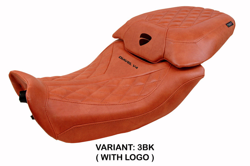 Ducati Diavel V4 2023-2025 Seat Cover Tappezzeria Italia in Diablo Classic Leather Brick