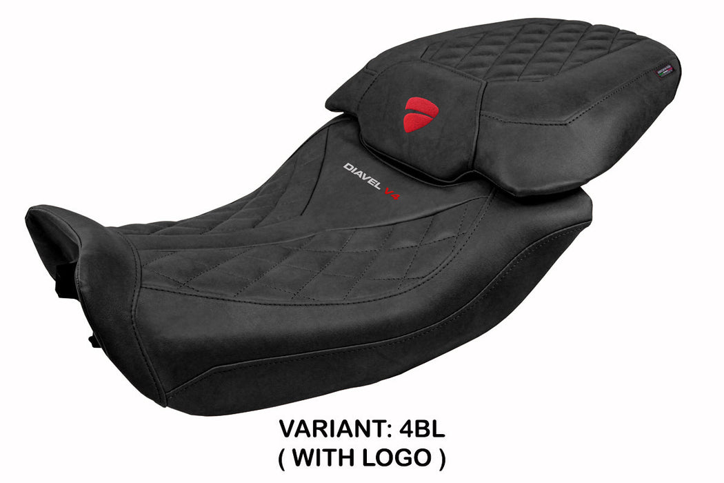 Ducati Diavel V4 2023-2025 Seat Cover Tappezzeria Italia in Diablo Classic Leather Black