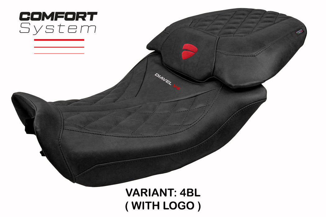 Ducati Diavel V4 2023-2025 Seat Cover Tappezzeria Italia Comfort Classic in Leather Black