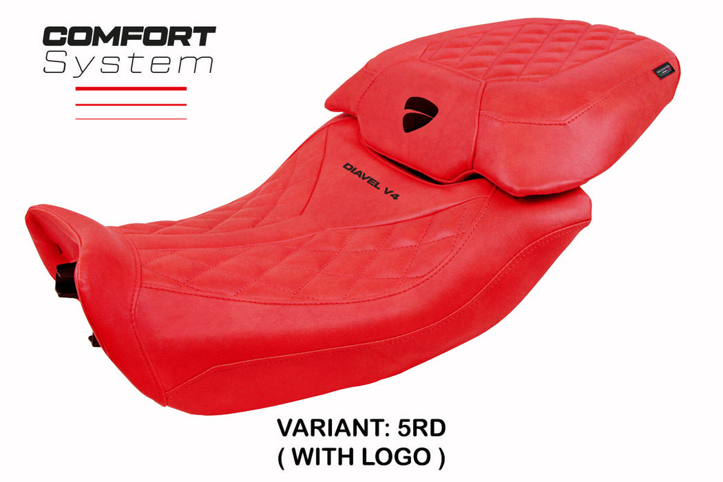 Ducati Diavel V4 2023-2025 Seat Cover Tappezzeria Italia Comfort Classic in Leather Red