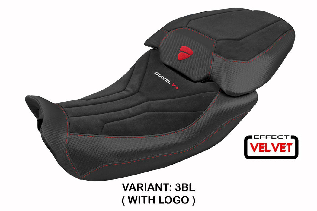 Ducati Diavel V4 2023-2025 Seat Cover Tappezzeria Italia in Diablo Velvet Black
