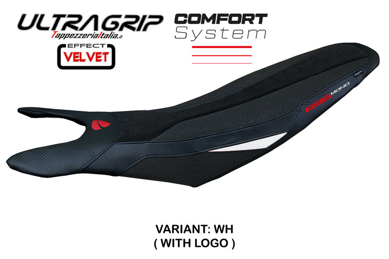 Ducati Hypermotard 698 Mono 2024 Seat Cover Tappezzeria Italia Comfort in Ultragrip White