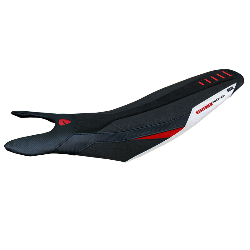 Ducati Hypermotard 698 Mono 2024 Seat Cover Tappezzeria Italia Ultragrip in White Red