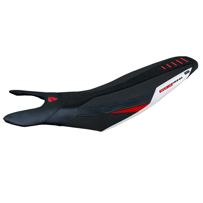 Ducati Hypermotard 698 Mono 2024 Seat Cover Tappezzeria Italia Ultragrip in White Red