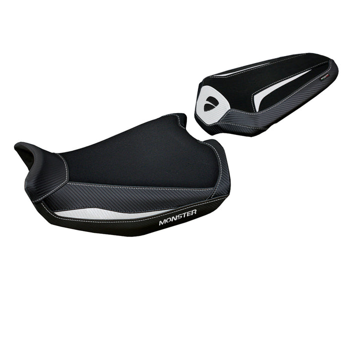 Ducati Monster 937 950 2021-2024 Seat Cover Tappezzeria Italia in White and Black