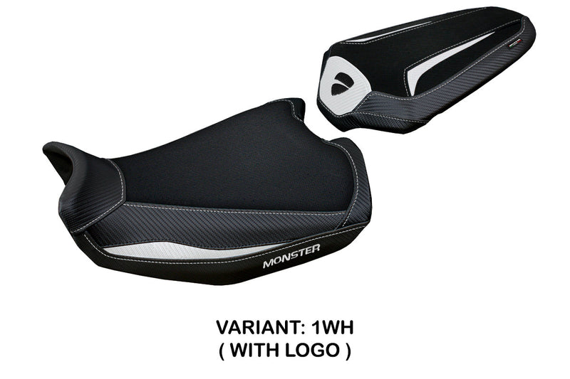 Ducati Monster 937 950 2021-2024 Seat Cover Tappezzeria Italia in White and Black