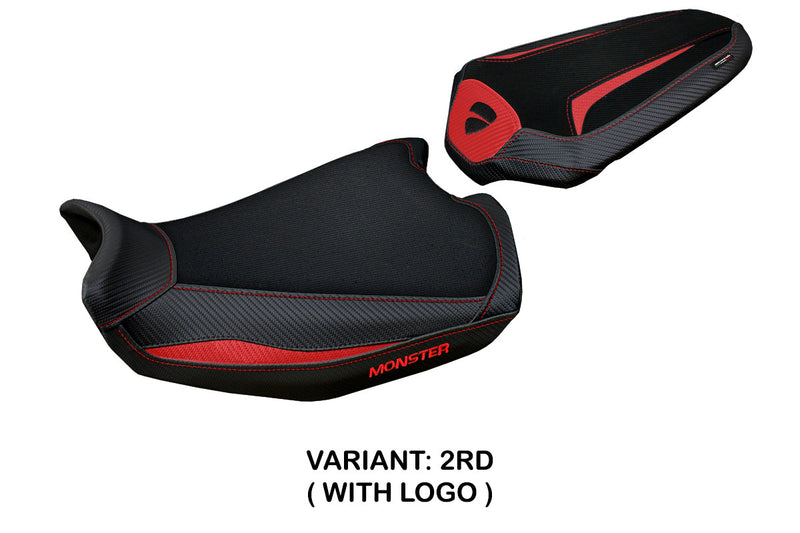 Ducati Monster 937 950 2021-2024 Seat Cover Tappezzeria Italia in Red and Black