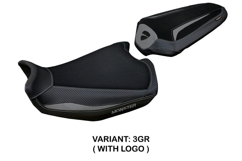 Ducati Monster 937 950 2021-2024 Seat Cover Tappezzeria Italia in Grey and Black