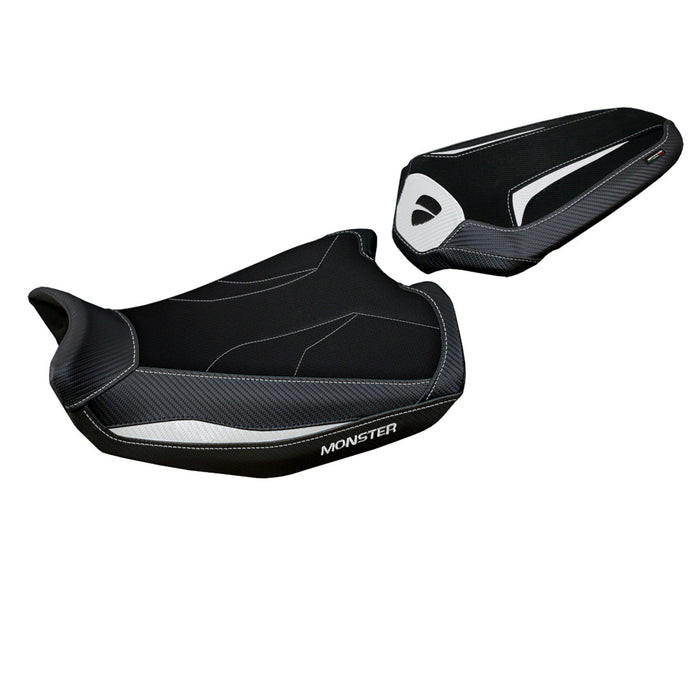 Ducati Monster 937 950 2021-2024 Seat Cover Tappezzeria Italia Comfort in White and Black
