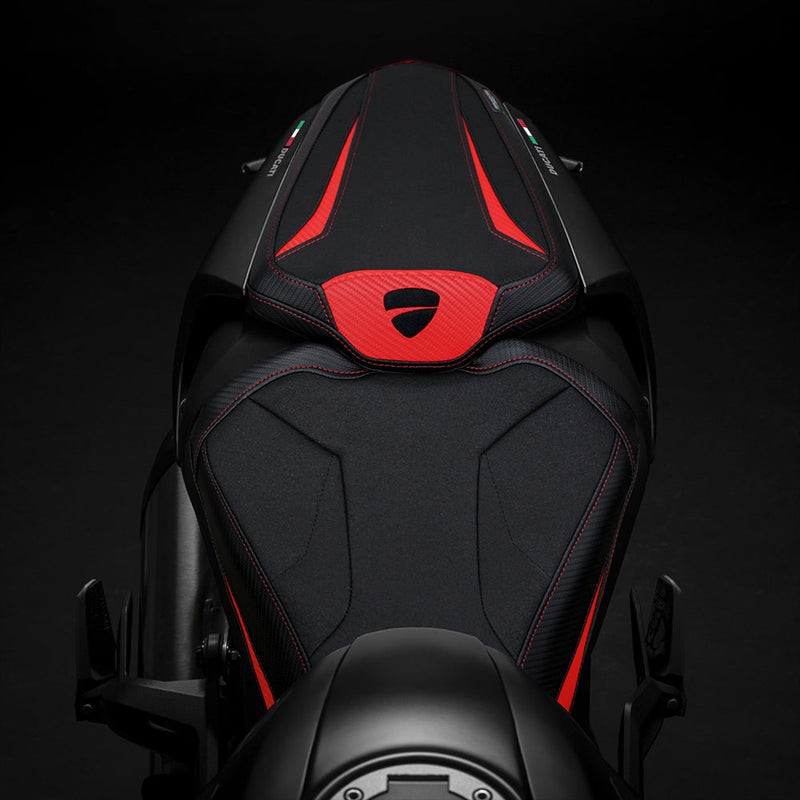 Ducati Monster 937 950 2021-2024 Seat Cover Tappezzeria Italia Ultragrip in Red and Black